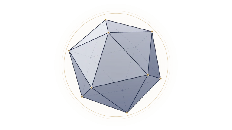Icosahedron, the Platonic solid of water in sacred geometry