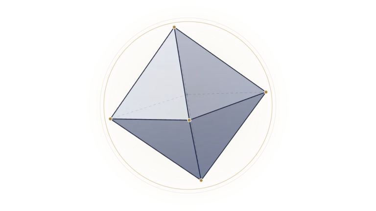 Octahedron, the Platonic solid of air in sacred geometry